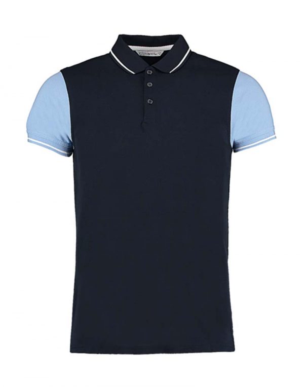 Fashion Fit Contrast Tipped Polo Kleur Navy Light Blue White