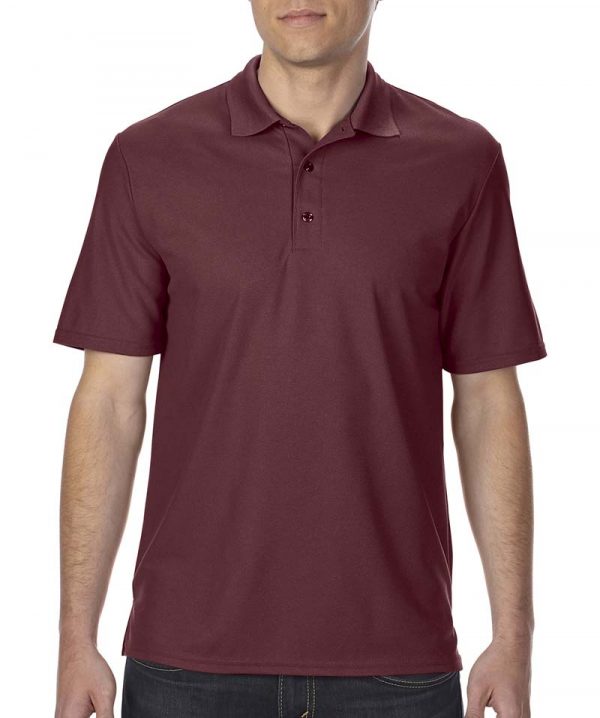 Performance Double Piqué Polo Kleur Maroon