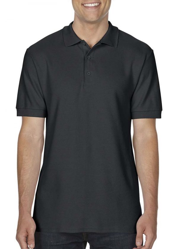 Premium Cotton Double Piqué Polo Kleur Black