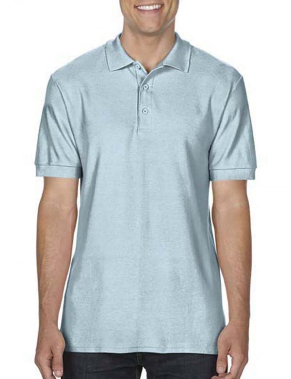 Premium Cotton Double Piqué Polo Kleur Chambray