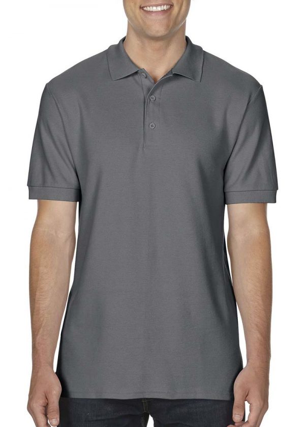 Premium Cotton Double Piqué Polo Kleur Charcoal