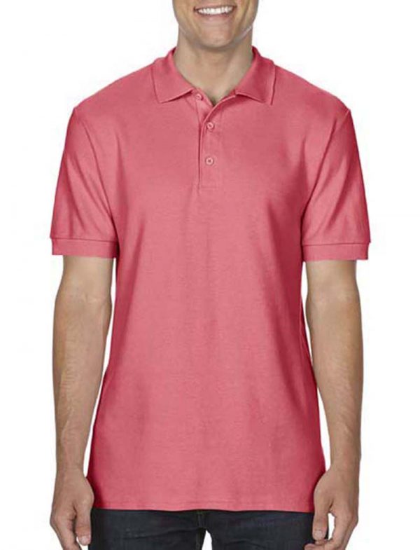 Premium Cotton Double Piqué Polo Kleur Coral Silk