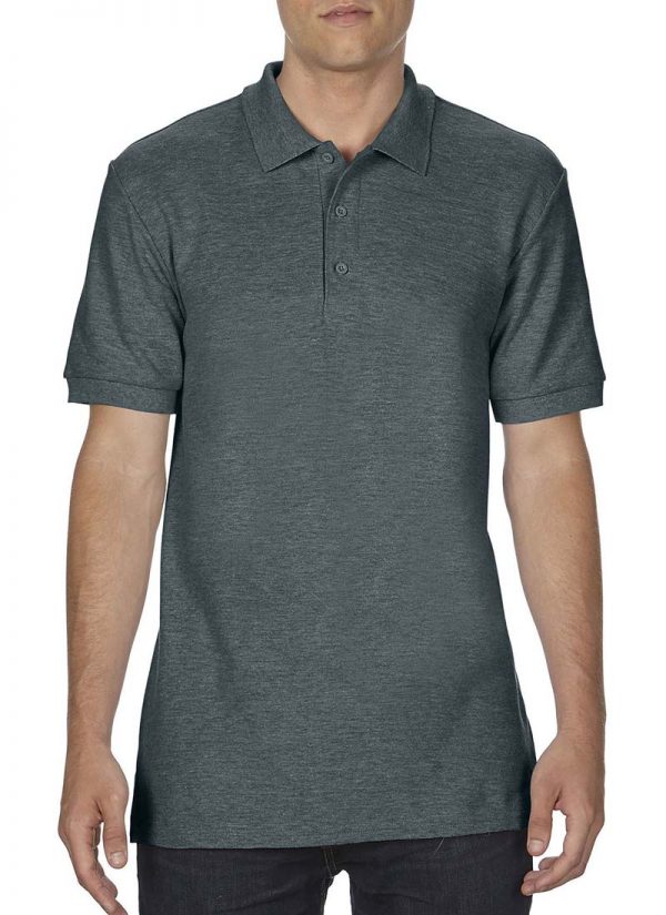 Premium Cotton Double Piqué Polo Kleur Dark Heather