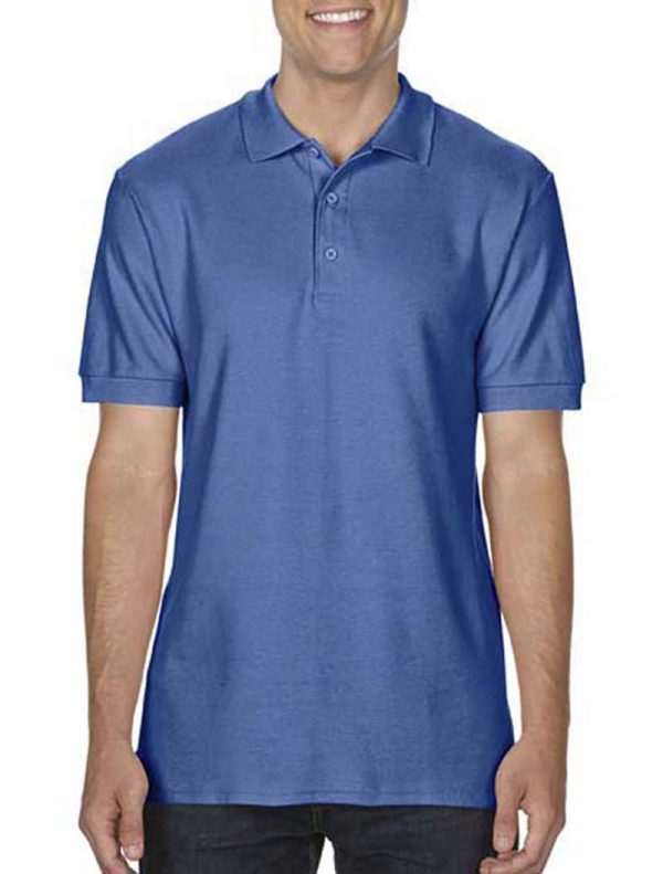 Premium Cotton Double Piqué Polo Kleur Flo Blue