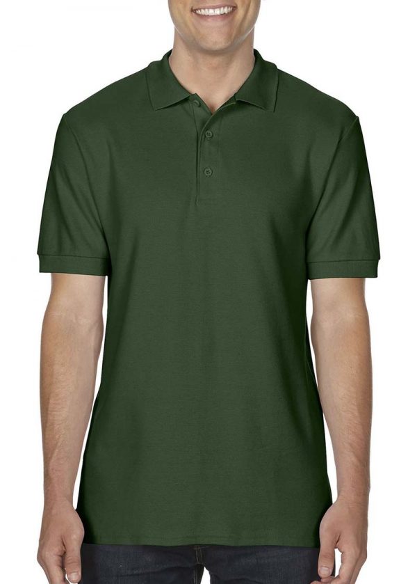 Premium Cotton Double Piqué Polo Kleur Forest Green