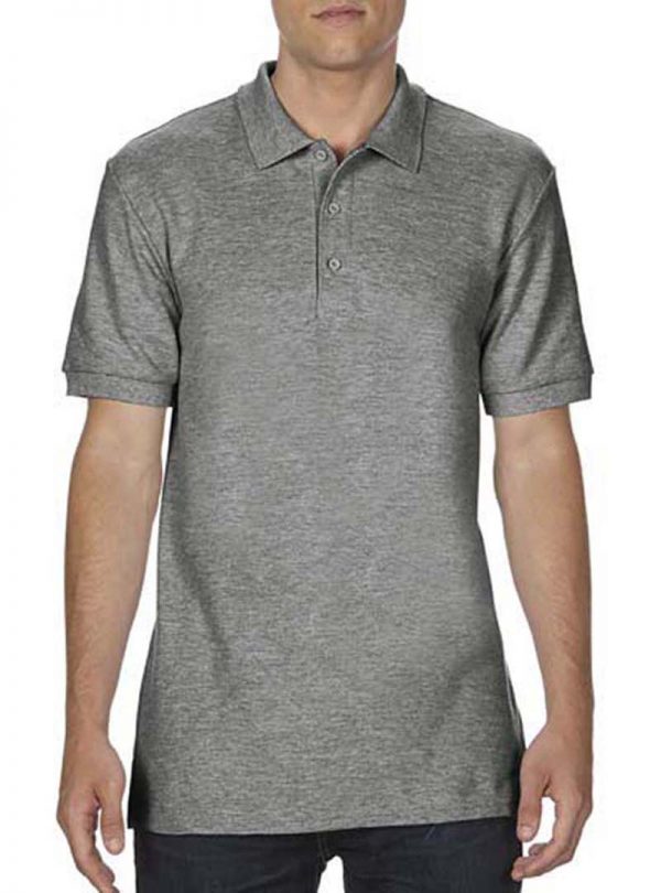 Premium Cotton Double Piqué Polo Kleur Graphite Heather