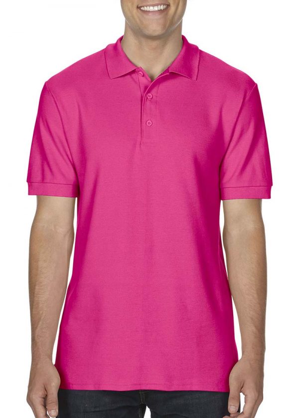 Premium Cotton Double Piqué Polo Kleur Heliconia