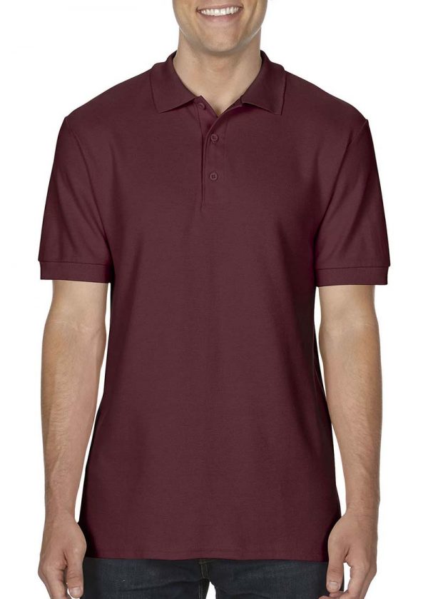 Premium Cotton Double Piqué Polo Kleur Maroon