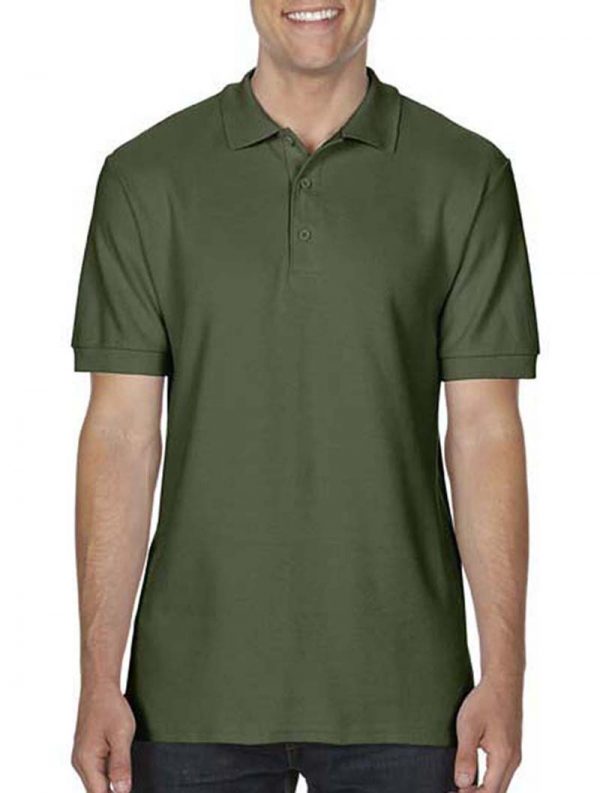 Premium Cotton Double Piqué Polo Kleur Military Green