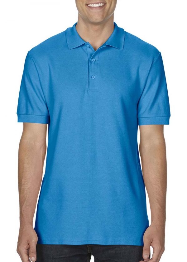 Premium Cotton Double Piqué Polo Kleur Sapphire