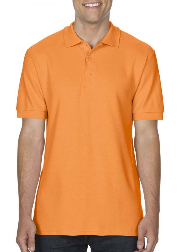 Premium Cotton Double Piqué Polo Kleur Tangerine