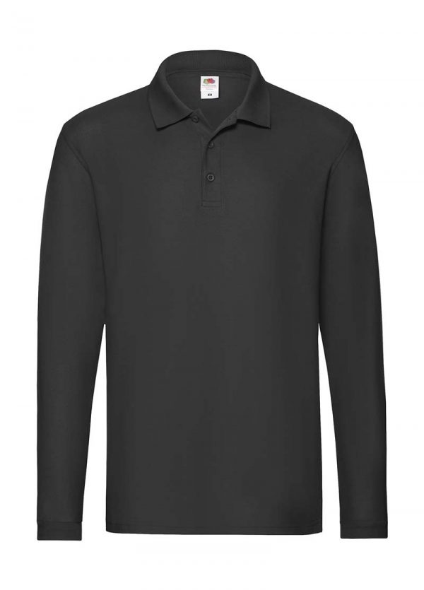 Premium Long Sleeve Polo Kleur Black