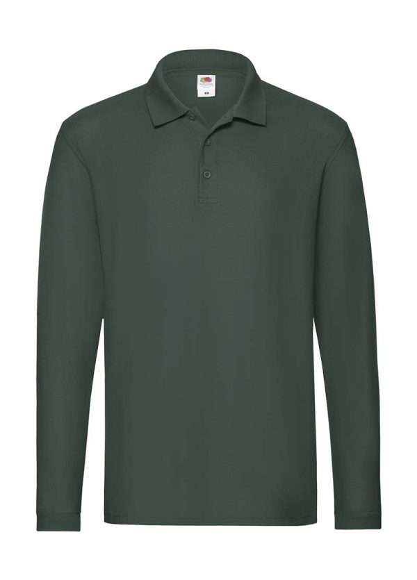 Premium Long Sleeve Polo Kleur Forest Green