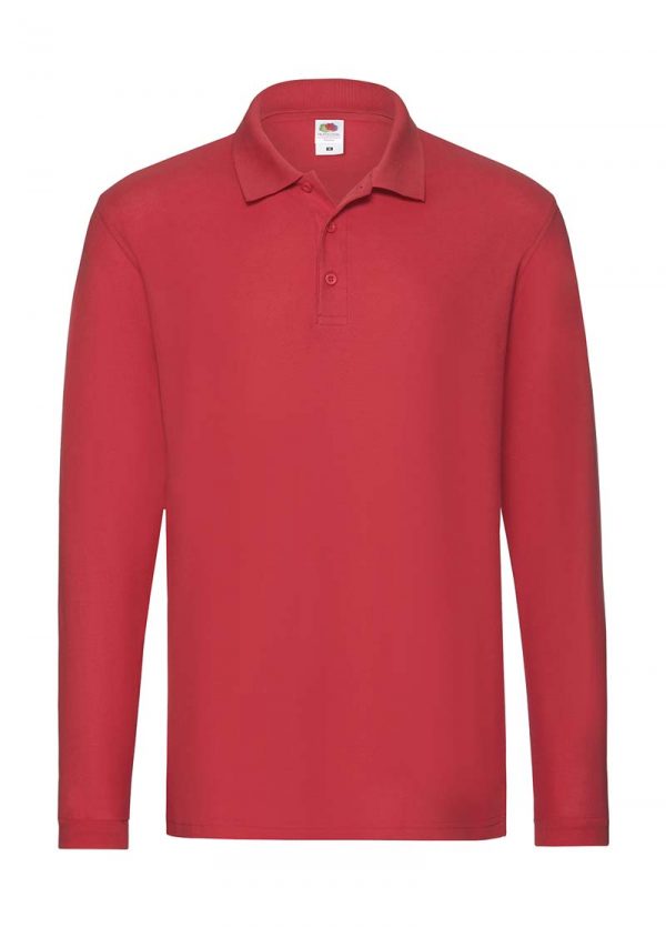 Premium Long Sleeve Polo Kleur Red