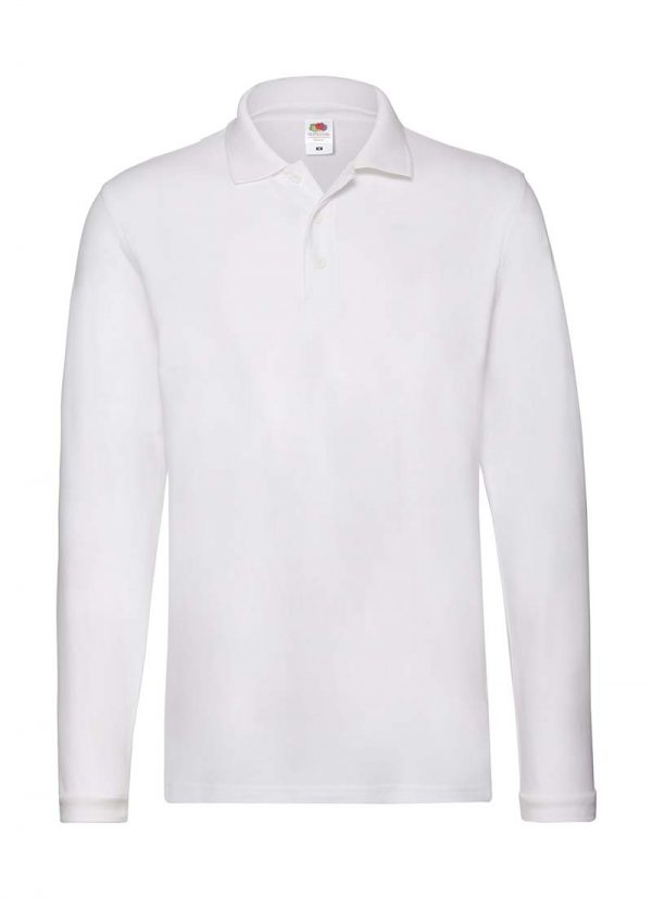 Premium Long Sleeve Polo Kleur White