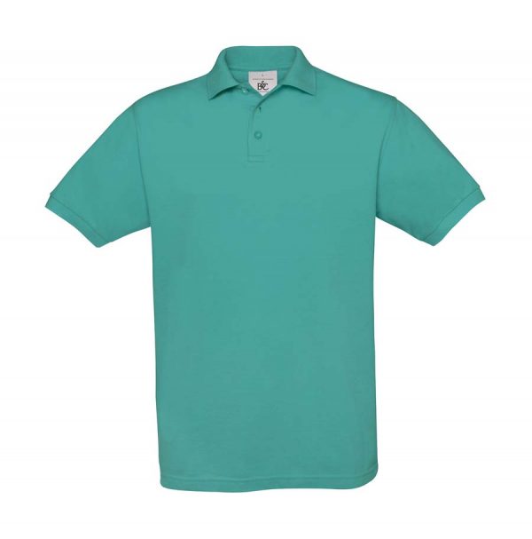 Safran Piqué Polo Kleur Real Turquoise