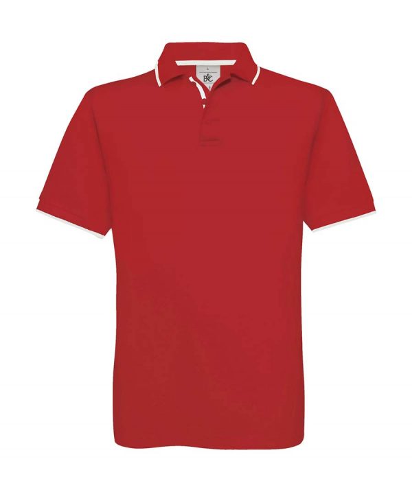 Safran Sport Tipped Polo Kleur Red White