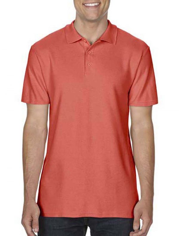 Softstyle Adult Double Pique Polo Kleur Bright Salmon