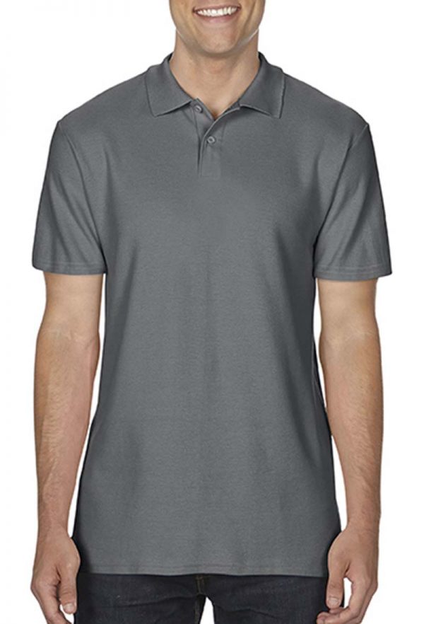 Softstyle Adult Double Pique Polo Kleur Charcoal