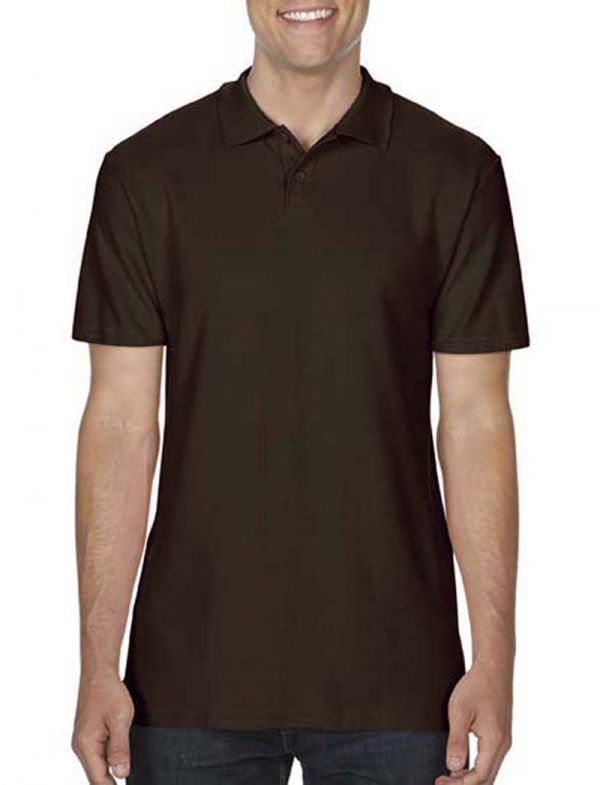 Softstyle Adult Double Pique Polo Kleur Dark Chocolate