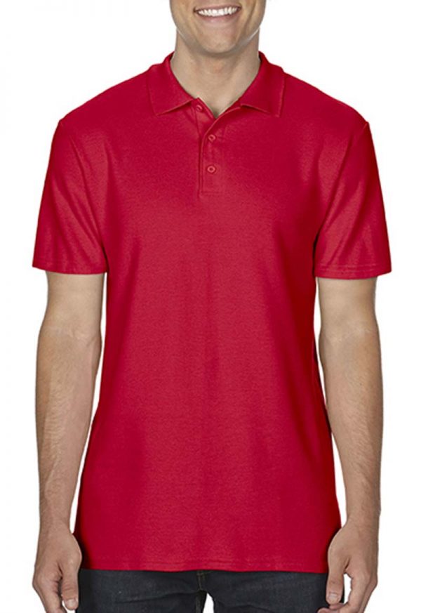 Softstyle Adult Double Pique Polo Kleur Red