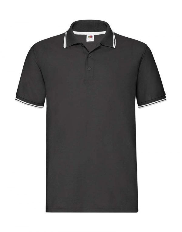 Tipped Polo Kleur Black White