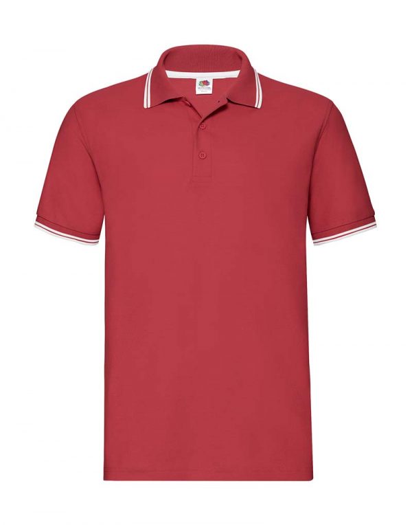 Tipped Polo Kleur Red White