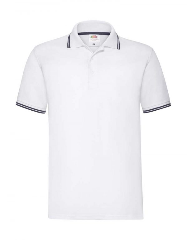 Tipped Polo Kleur White Deep Navy