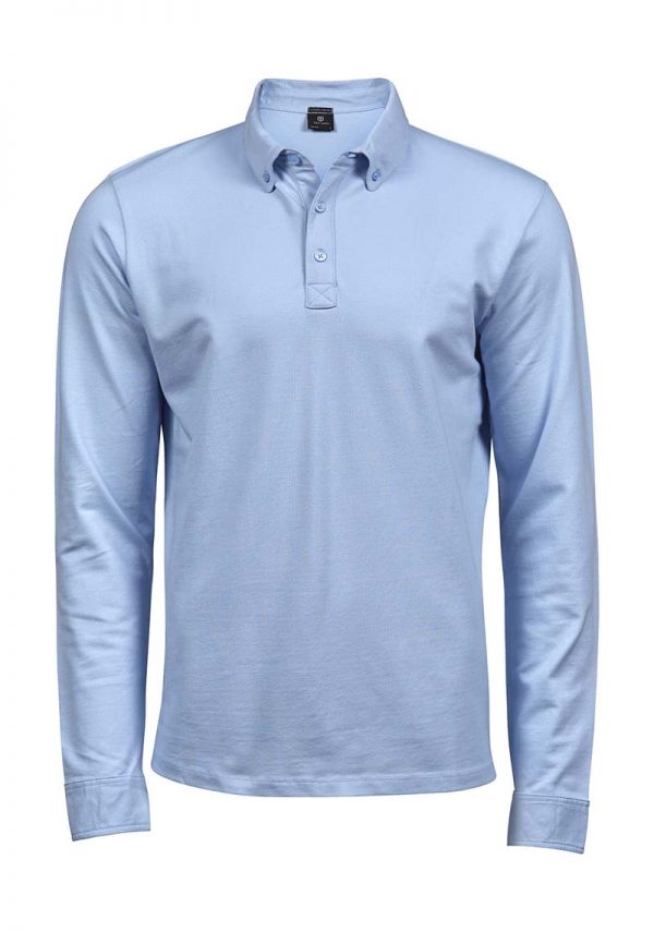 Fashion LS Luxury Stretch Polo Kleur Light Blue