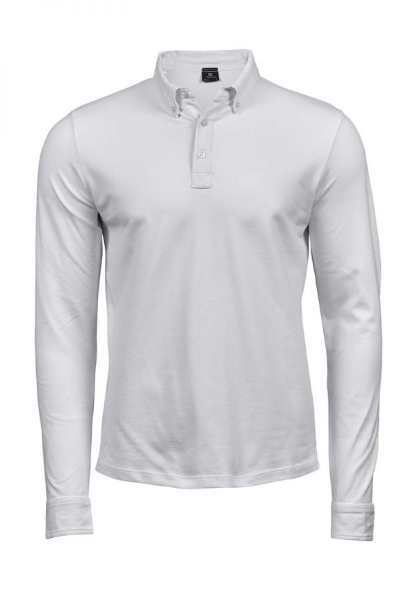 Fashion LS Luxury Stretch Polo Kleur White