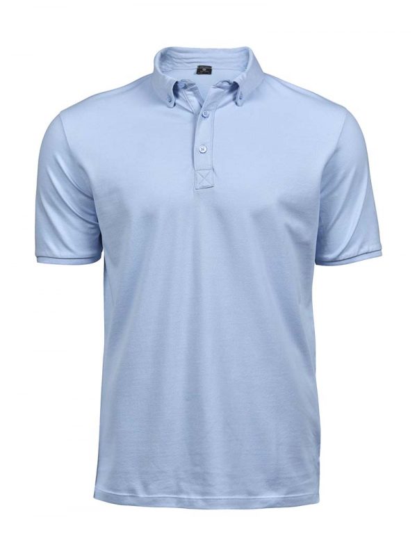 Fashion Luxury Stretch Polo Kleur Light Blue