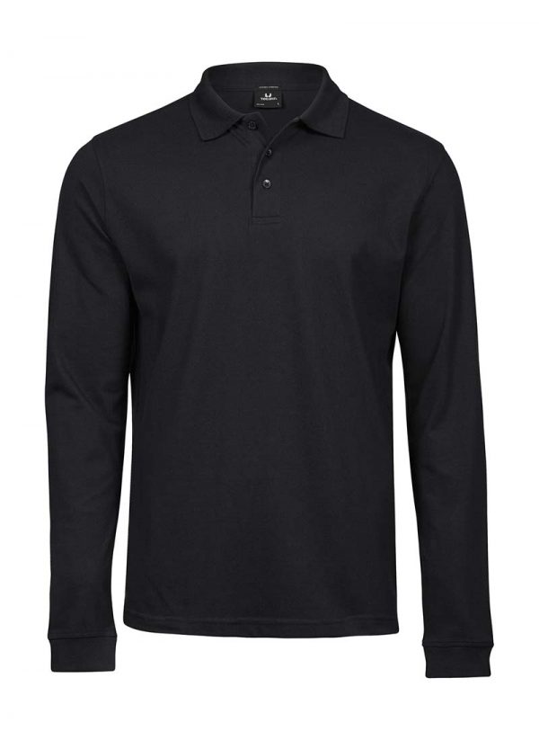 Luxury LS Stretch Polo Kleur Black