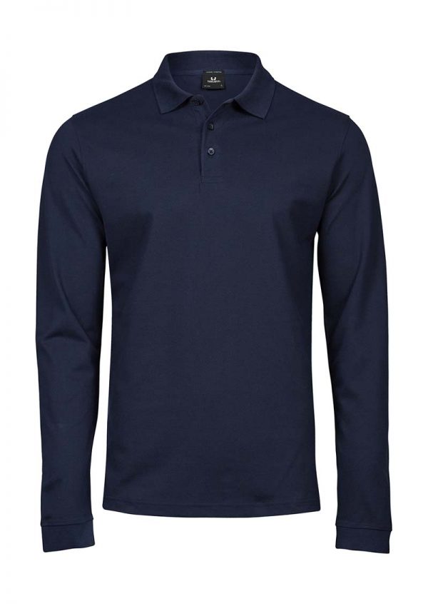 Luxury LS Stretch Polo Kleur Navy