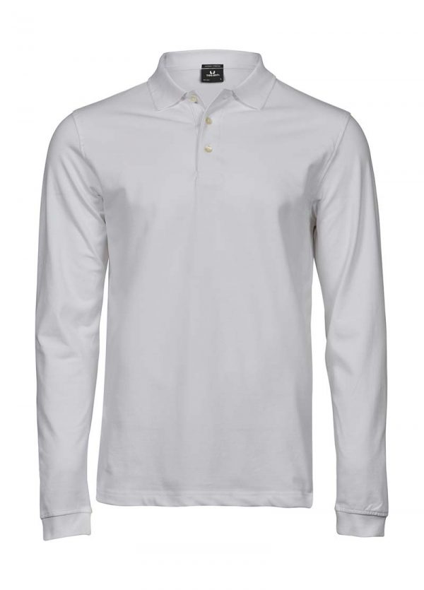 Luxury LS Stretch Polo Kleur White