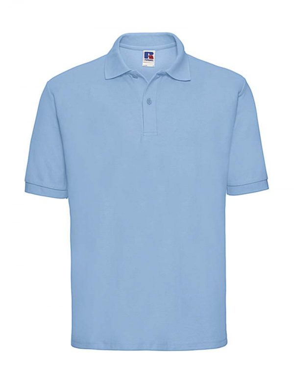 Mens Classic Polycotton Polo Kleur Sky