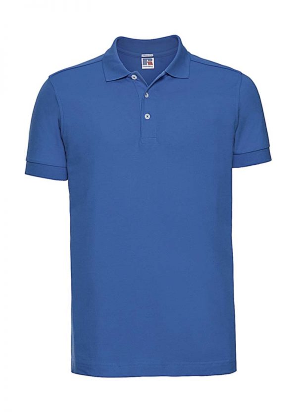 Mens Fitted Stretch Polo Kleur Azure