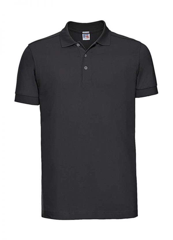 Mens Fitted Stretch Polo Kleur Black