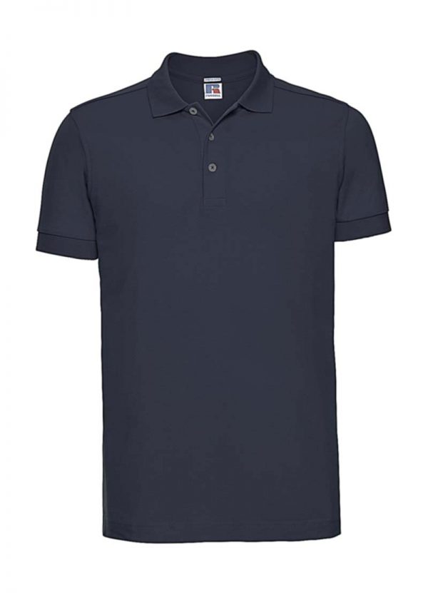 Mens Fitted Stretch Polo Kleur French Navy