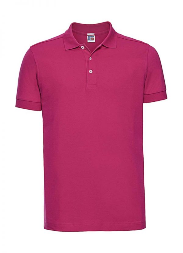 Mens Fitted Stretch Polo Kleur Fuchsia