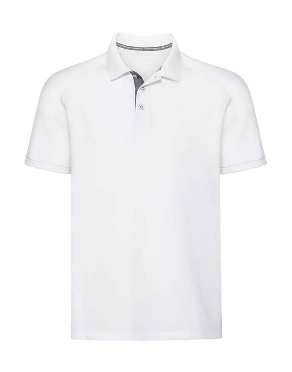 Mens HD Raglan Polo Kleur White