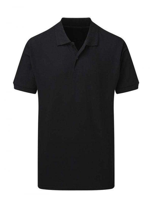 Mens Poly Cotton Polo Kleur Black