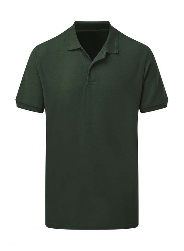 Mens Poly Cotton Polo Kleur Bottle Green