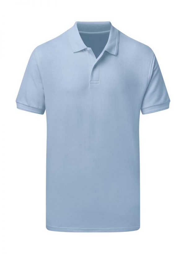 Mens Poly Cotton Polo Kleur Sky