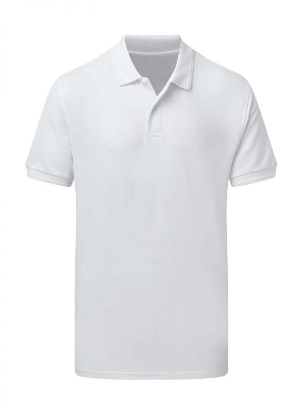 Mens Poly Cotton Polo Kleur White