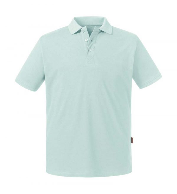 Mens Pure Organic Polo Kleur Aqua