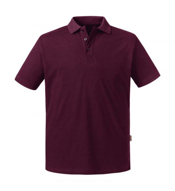 Mens Pure Organic Polo Kleur Burgundy