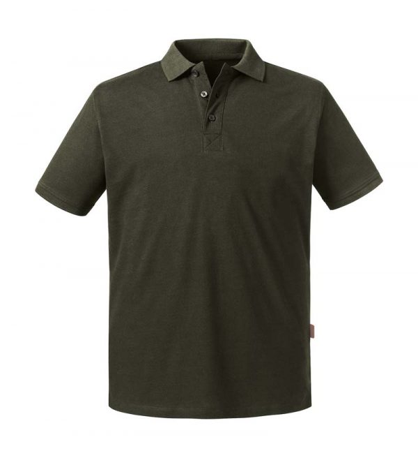 Mens Pure Organic Polo Kleur Dark Olive