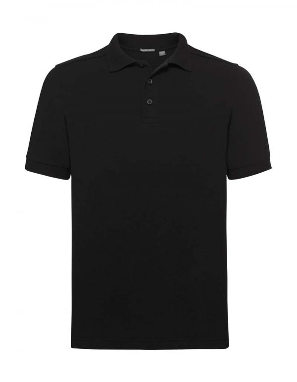 Mens Tailored Stretch Polo Kleur Black