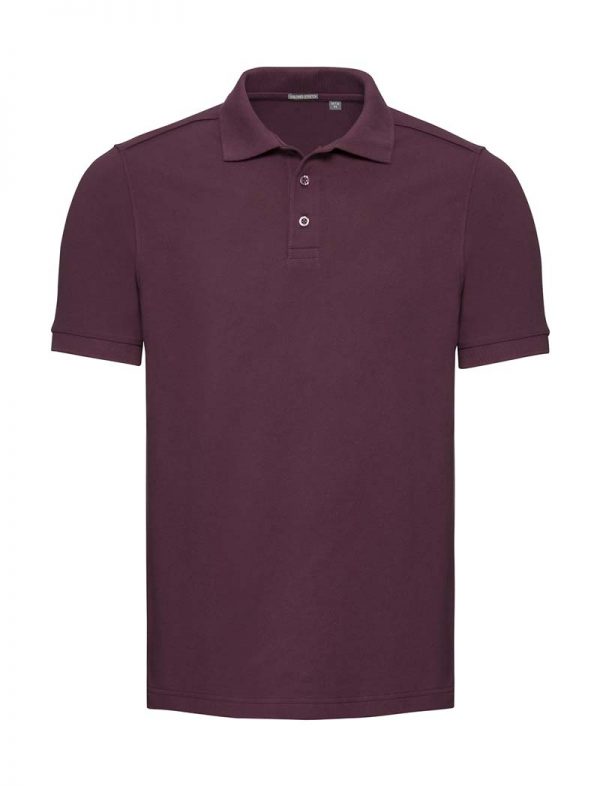 Mens Tailored Stretch Polo Kleur Burgundy