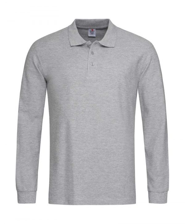 Polo Long Sleeve Kleur Grey Heather